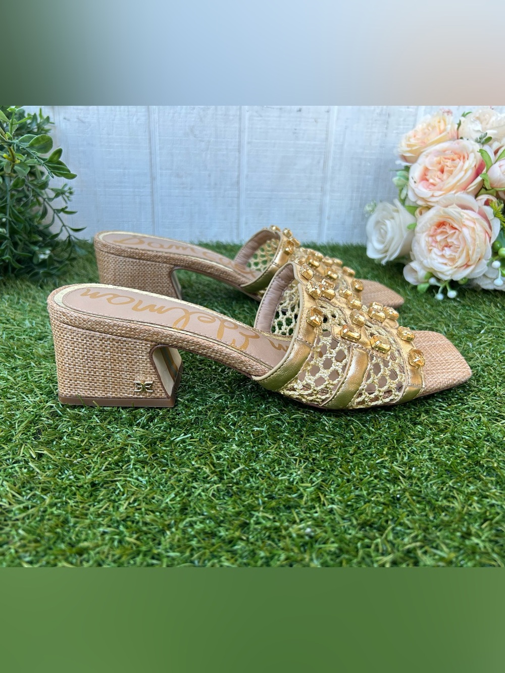 SAM EDELMAN
Webster mesh sandals AMBER GOLD MULT size 8.5 new - Picture 9 of 16